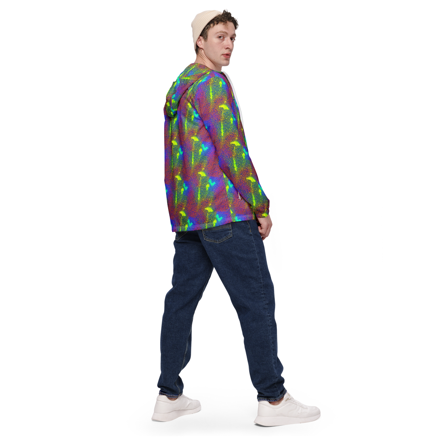 Men's Windbreaker - Prismatic Web