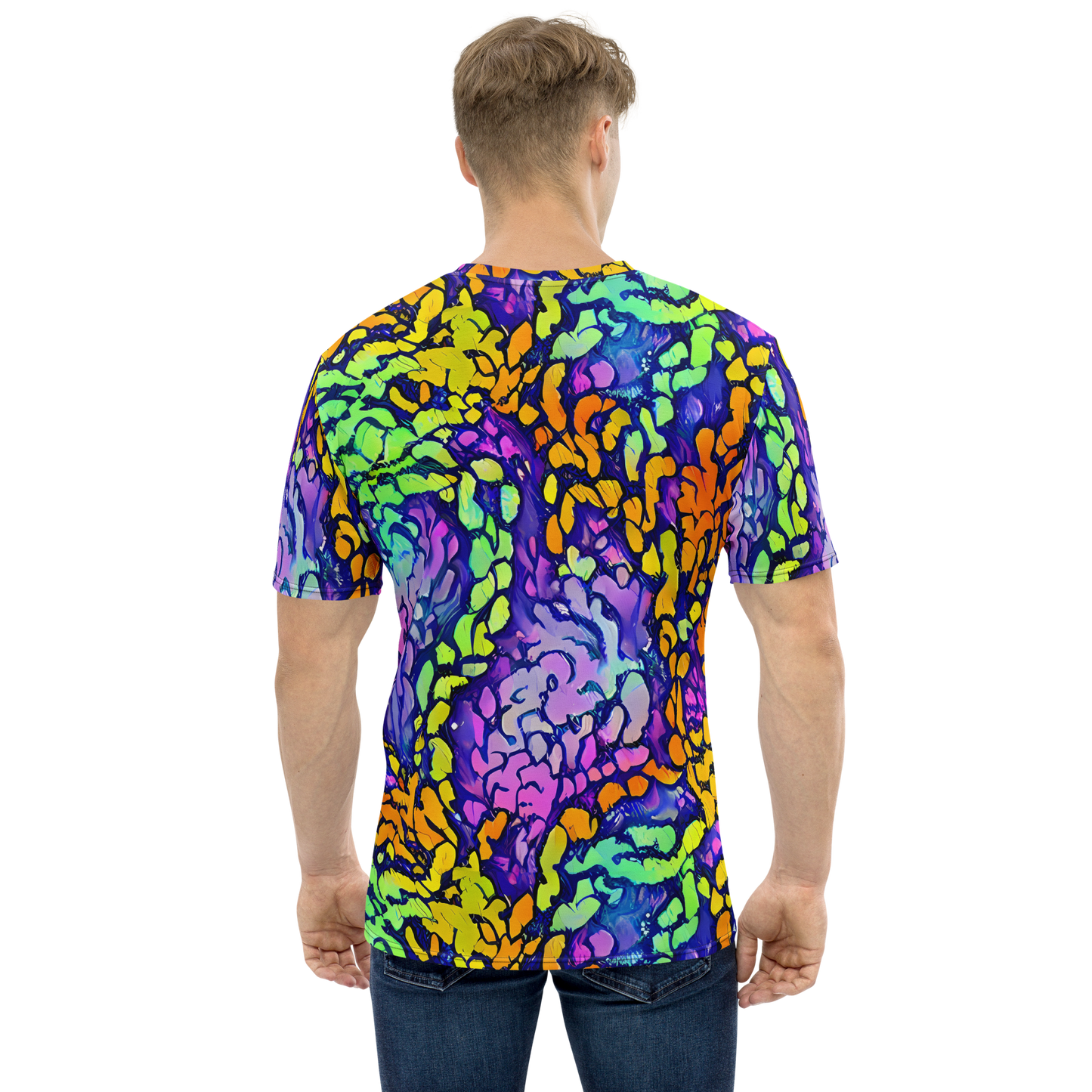 Men's Crew Neck T-Shirt - Surreal Waveforms