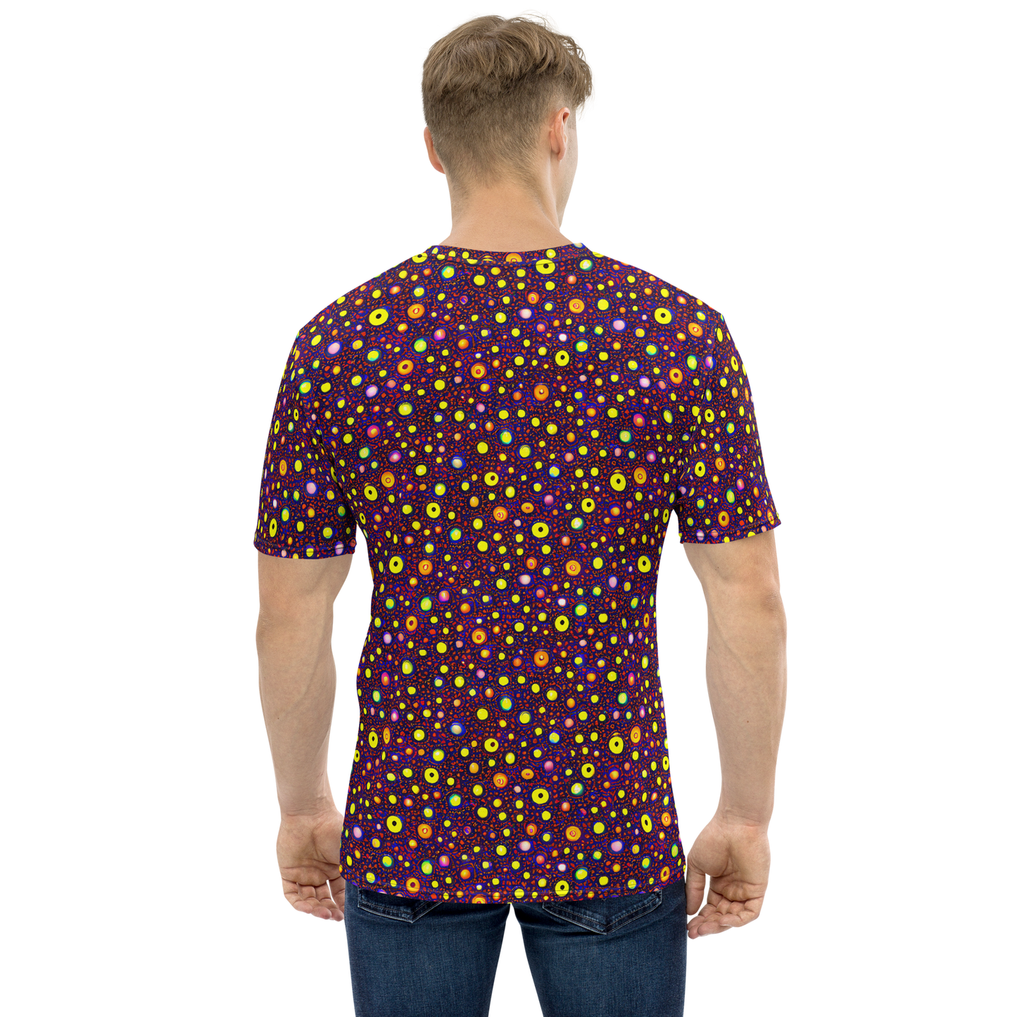 Men's Crew Neck T-Shirt - Cosmic Dotscape