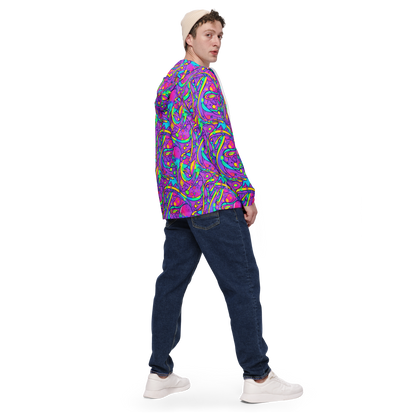 Men's Windbreaker - Neon Galaxy Whirl