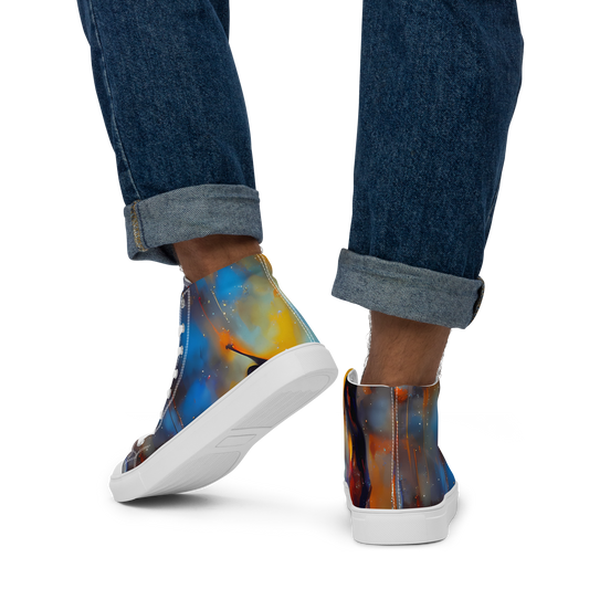 Men's High Top Canvas Shoes - Cobalt Vogue