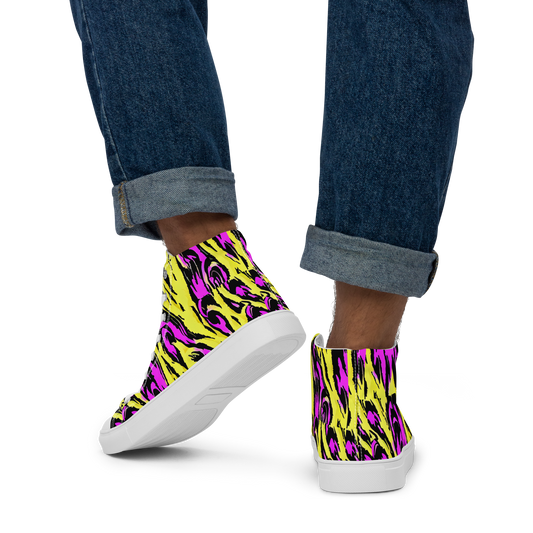 Men's High Top Canvas Shoes - Neon Savanna