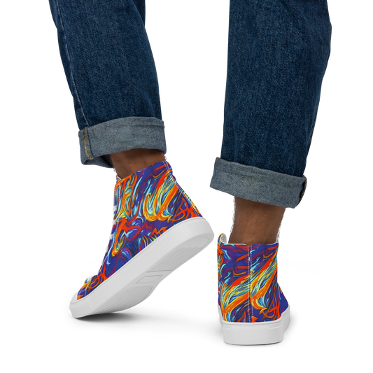 Men's High Top Canvas Shoes - Galactic Ember