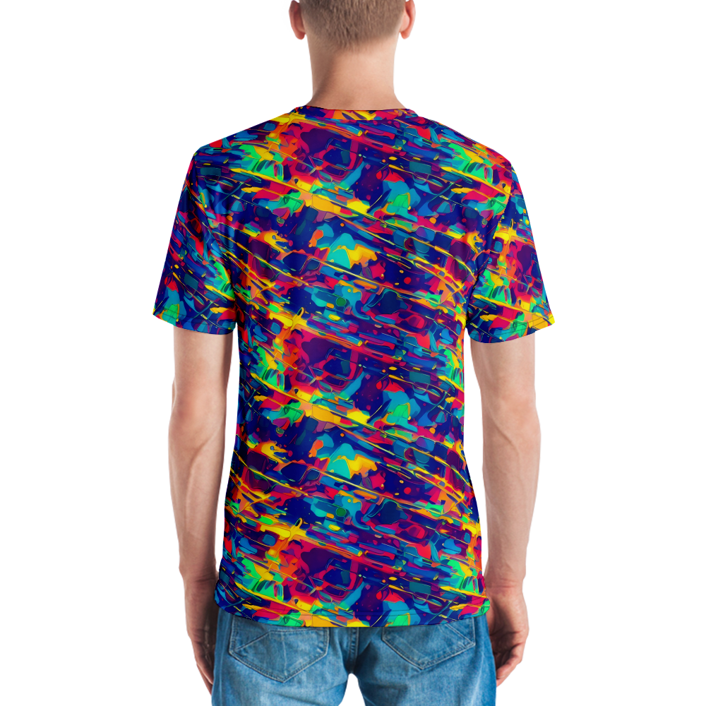 Men's Crew Neck T-Shirt - Spectrum Streaks