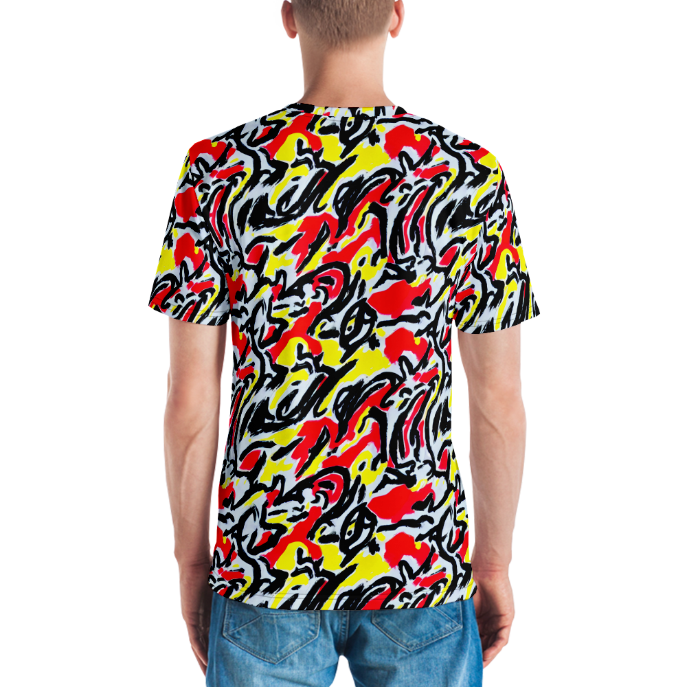 Men's Crew Neck T-Shirt - Cosmic Brushstrokes