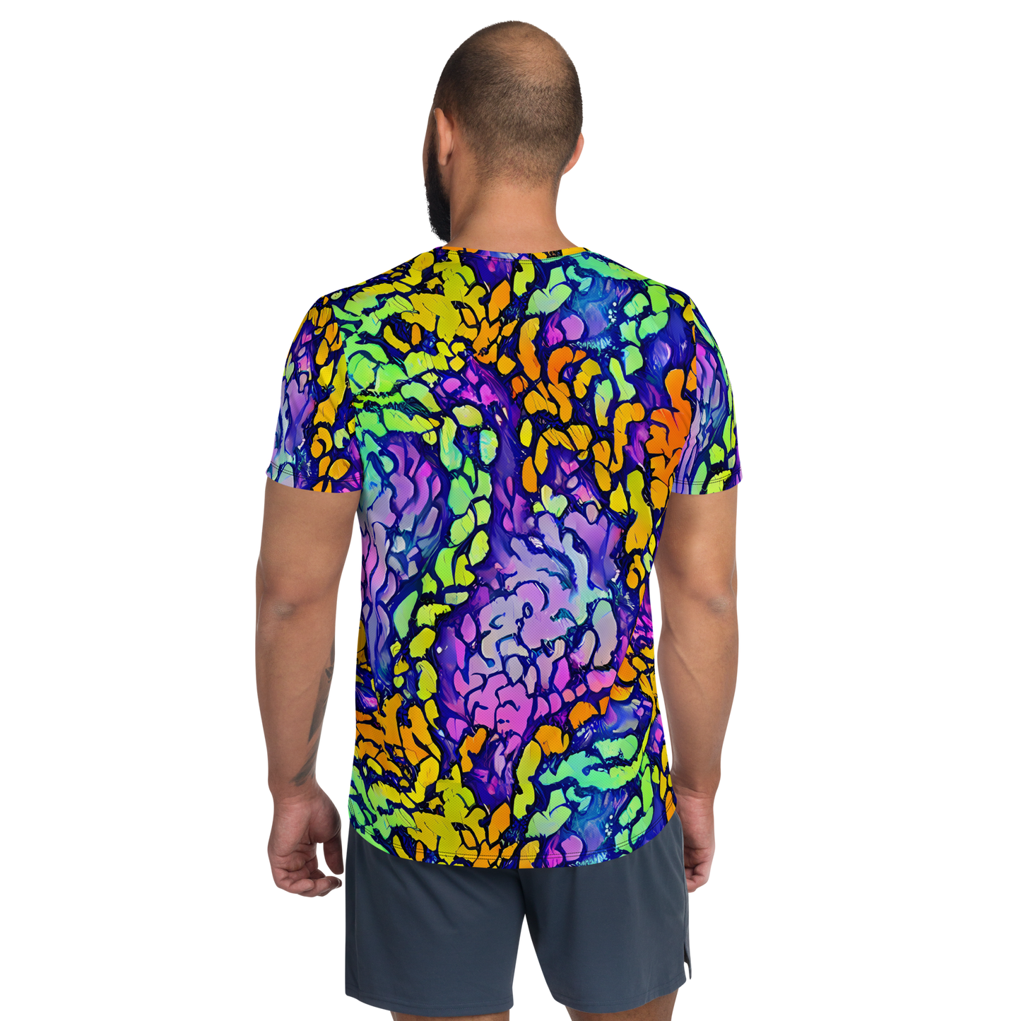 Men's Athletic T-Shirt - Surreal Waveforms