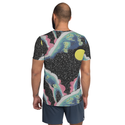 Men's Athletic T-Shirt - Lunar Waves