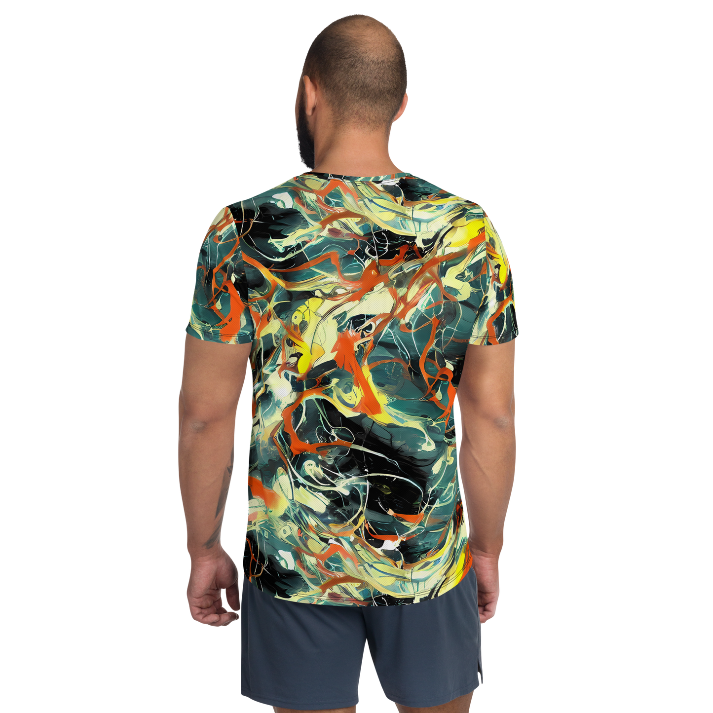 Men's Athletic T-Shirt - Fluid Firestorm