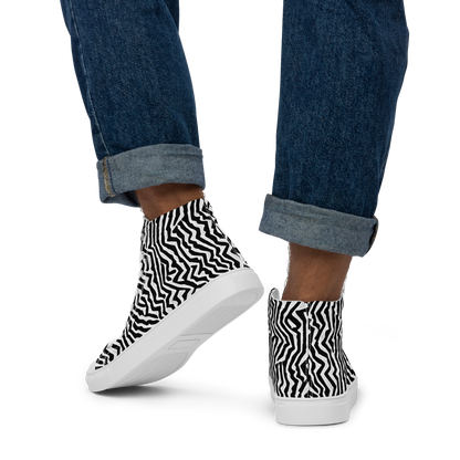 Men's High Top Canvas Shoes - Static Swirl