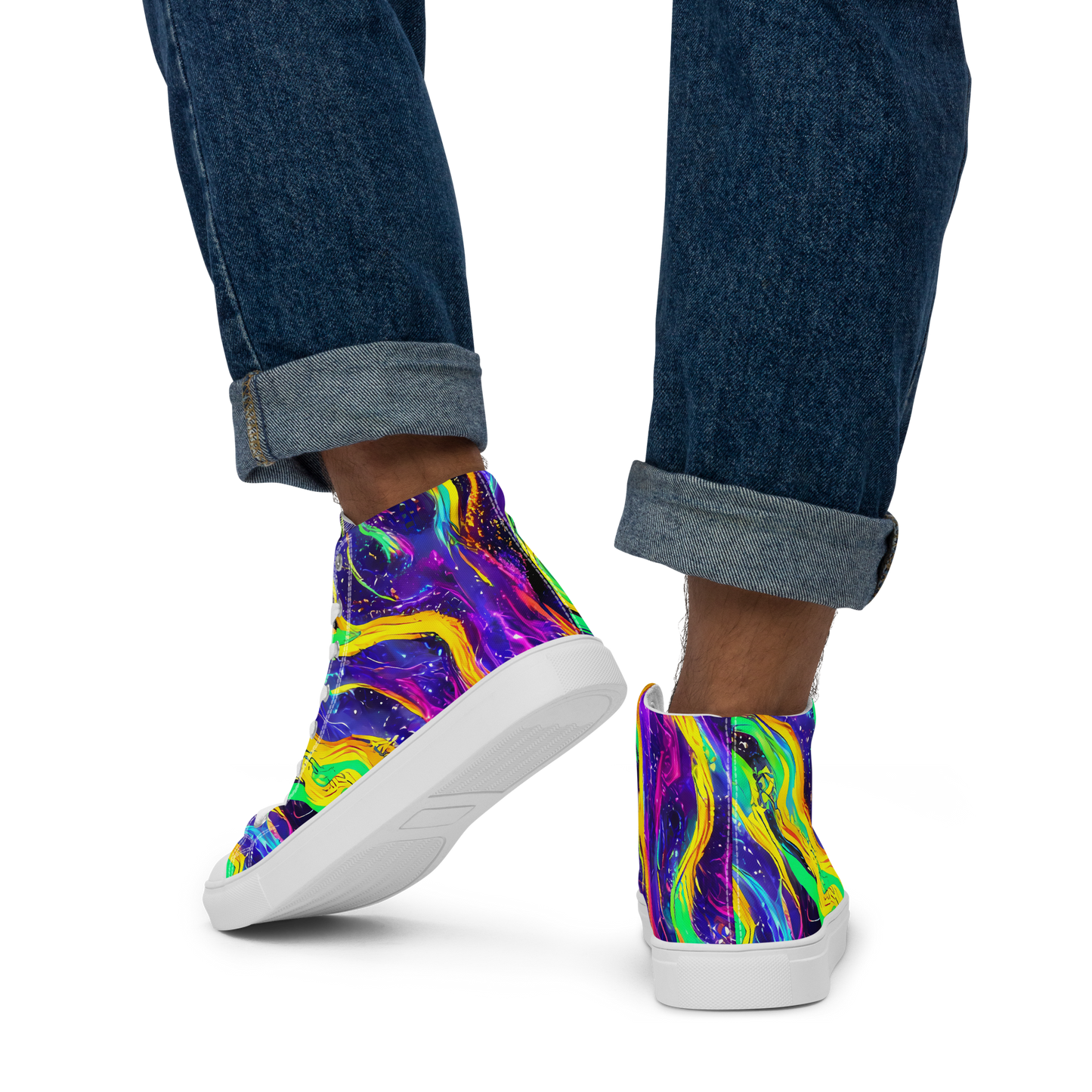 Men's High Top Canvas Shoes - Jackson Swirl