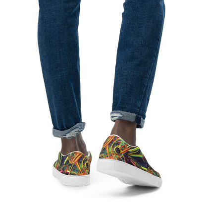 Men's Slip-On Canvas Shoes - Psychedelic Deep Space