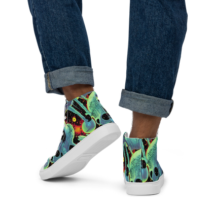 Men's High Top Canvas Shoes - Galactic Grotesque