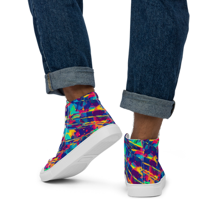 Men's High Top Canvas Shoes - Spectrum Streaks