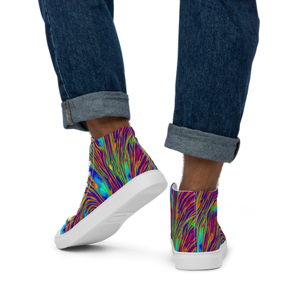 Men's High Top Canvas Shoes - Lux Waves