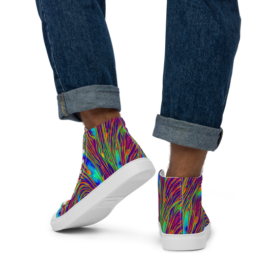 Men's High Top Canvas Shoes - Lux Waves