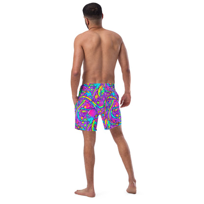 Swim Trunks - Neon Galaxy Whirl