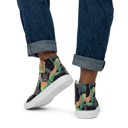 Men's High Top Canvas Shoes - Astral Rhythms