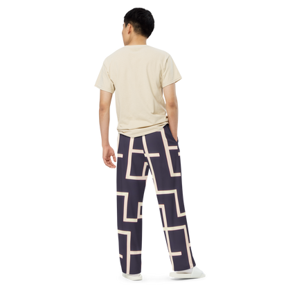 Wide-Leg Pants - Gilded Gridlock