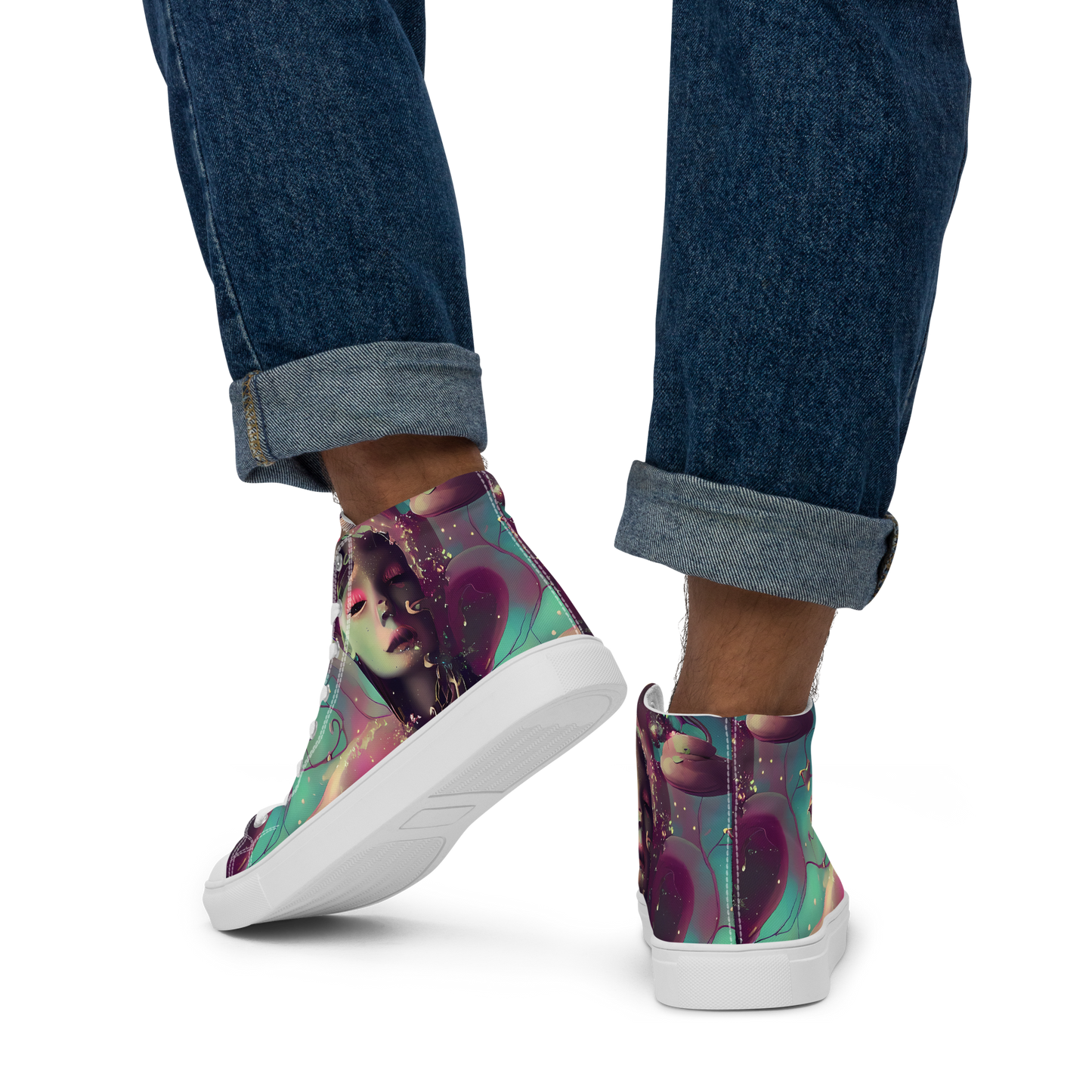 Men's High Top Canvas Shoes - Nouveau Galaxy