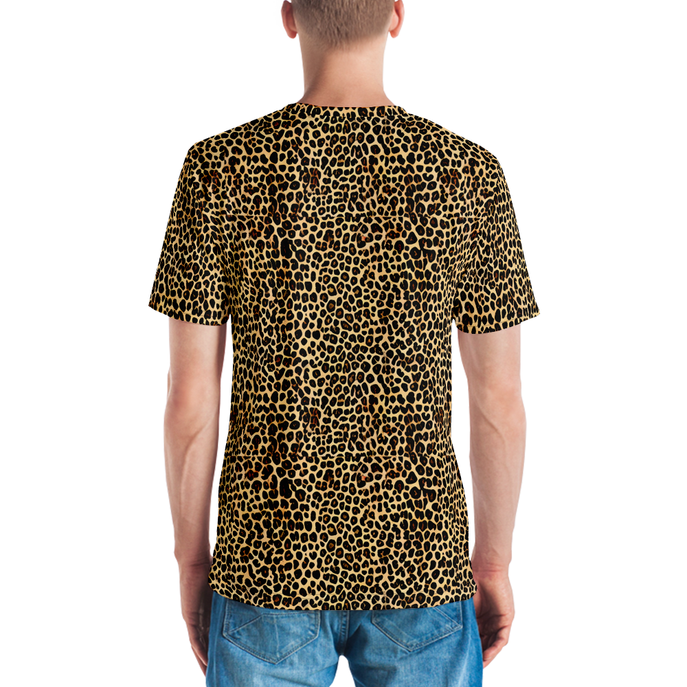 Men's Crew Neck T-Shirt - Cheetah Mosaic