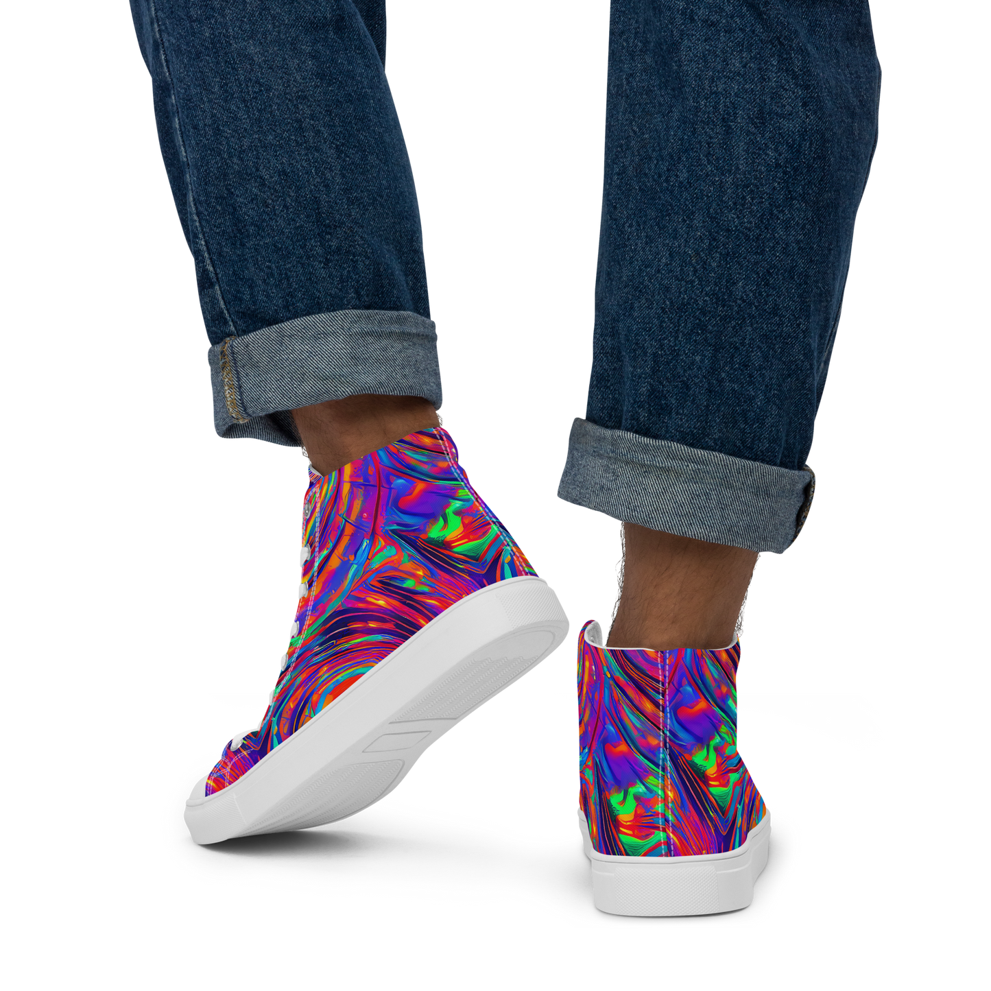 Men's High Top Canvas Shoes - Quantum Spiral