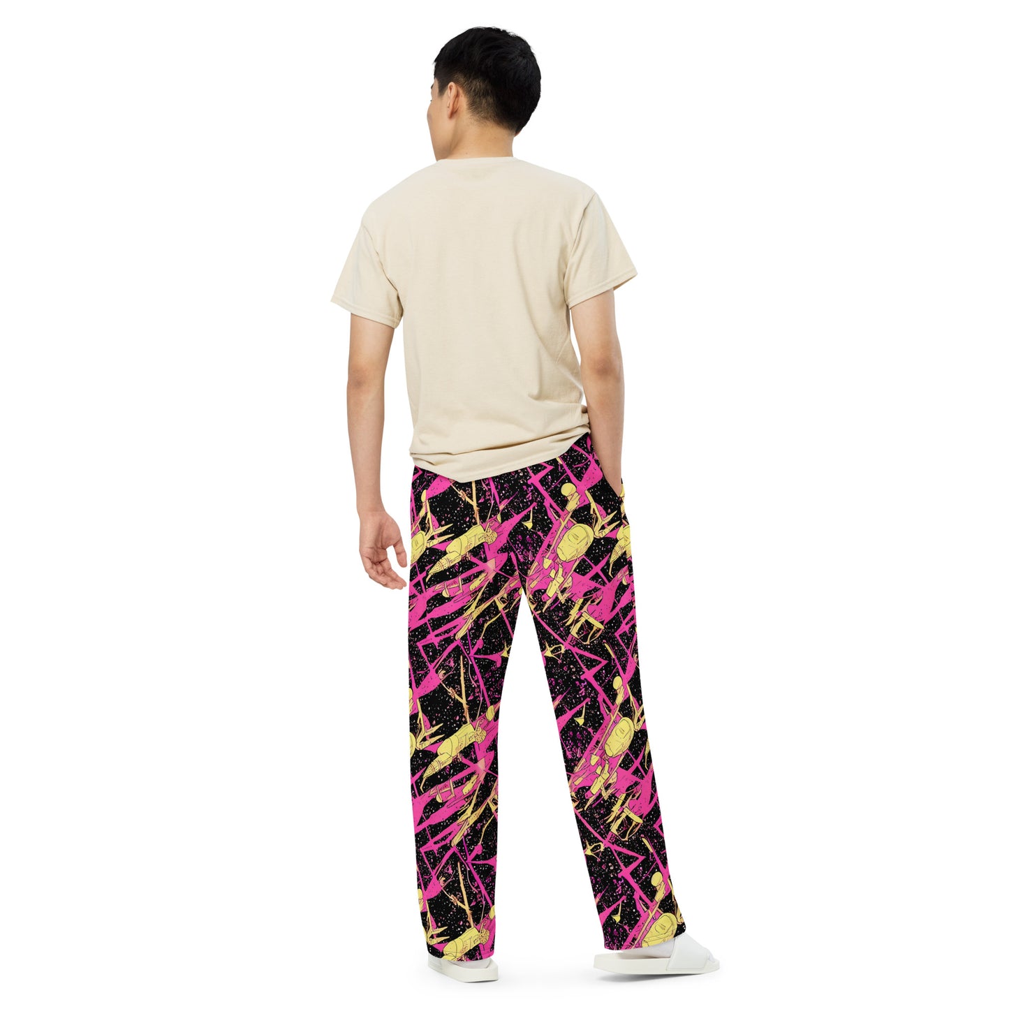 Wide-Leg Pants - Galaxy Graffiti