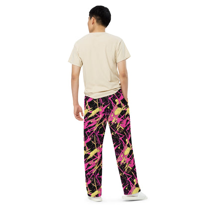 Wide-Leg Pants - Galaxy Graffiti