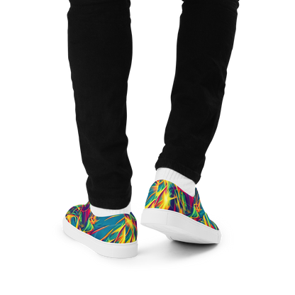 Men's Lace-Up Canvas Shoes - Cosmic Inferno