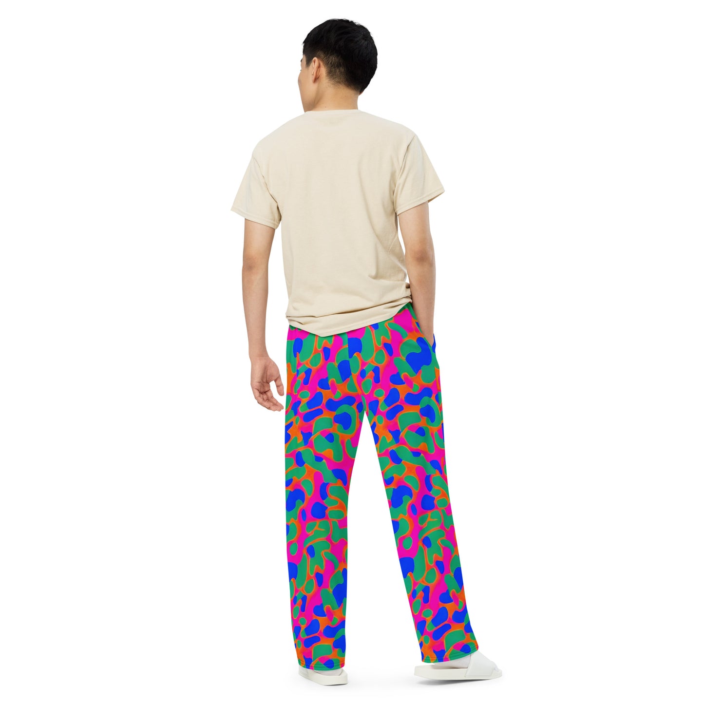 Wide-Leg Pants - Fluorescent Camouflage