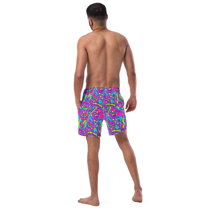 Swim Trunks - Neon Galaxy Whirl