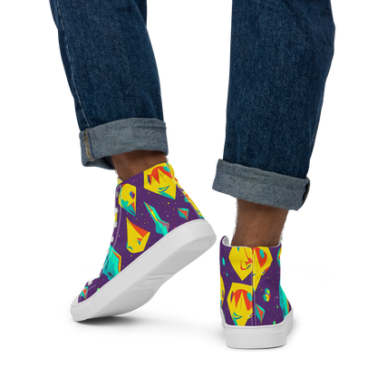 Men's High Top Canvas Shoes - Cascading Prism