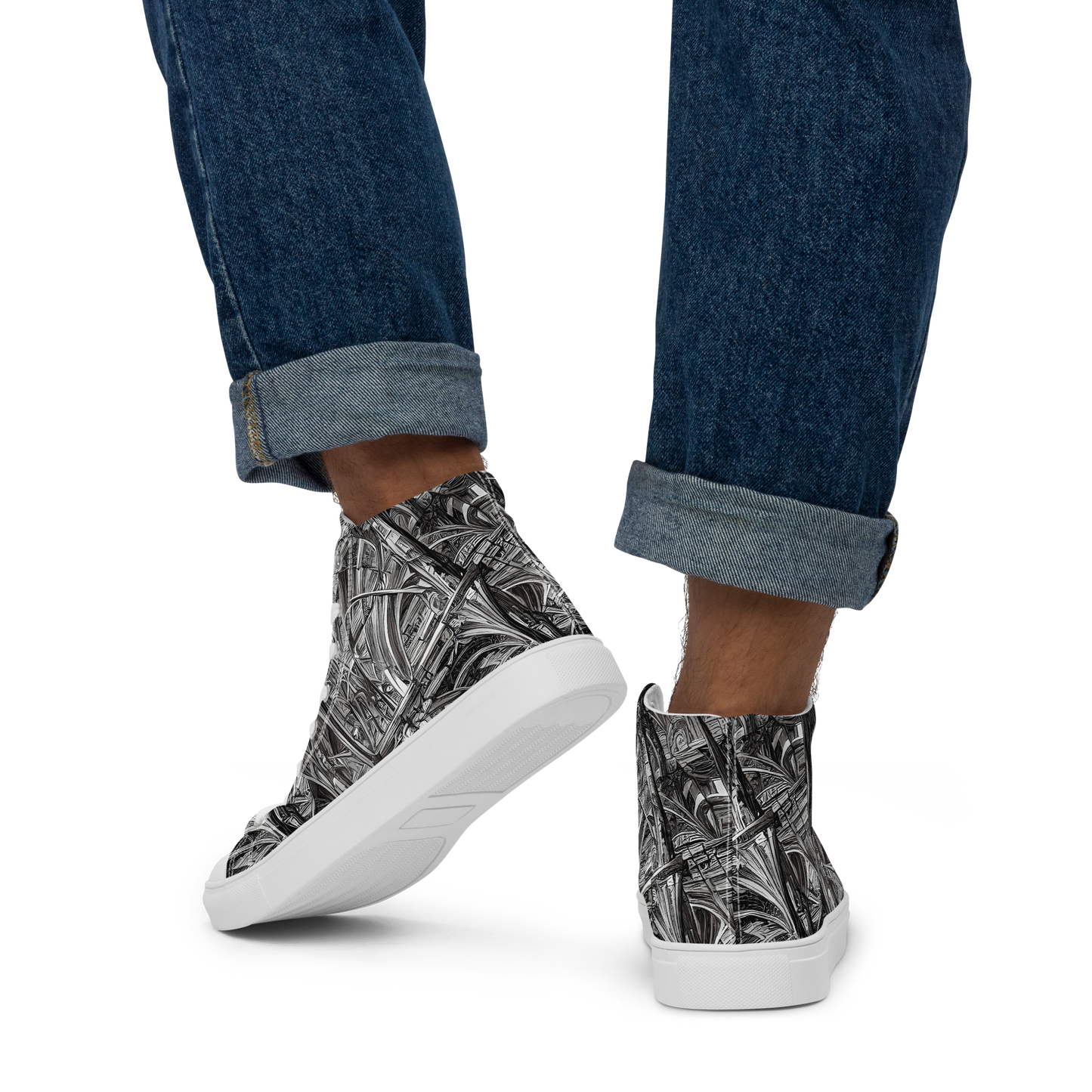 Men's High Top Canvas Shoes - Gothic Whirlwind