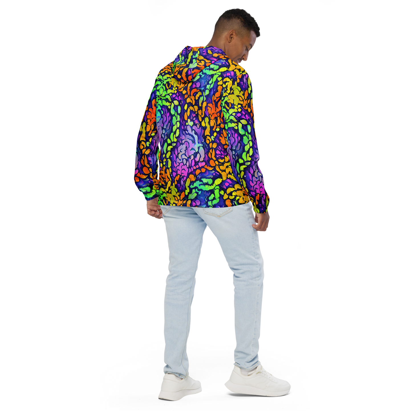 Men's Windbreaker - Surreal Waveforms