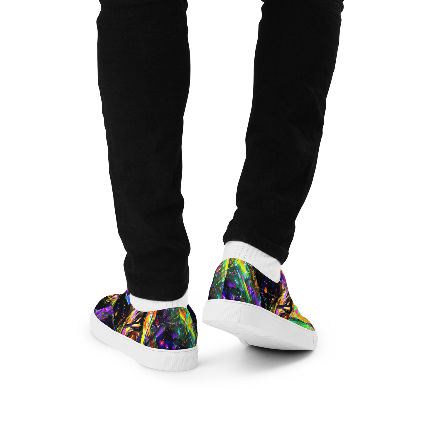 Men's Lace-Up Canvas Shoes - Galactic Flamenco