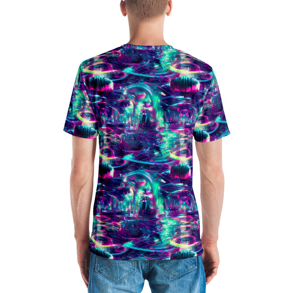 Men's Crew Neck T-Shirt - Synthwave Surge