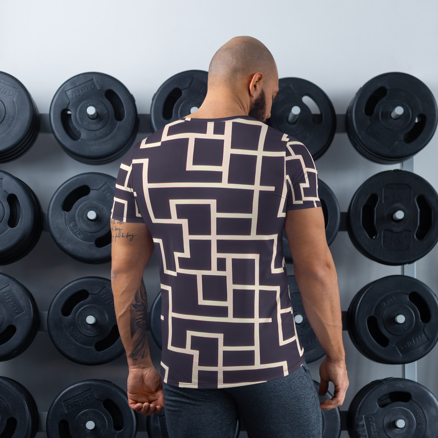 Men's Athletic T-Shirt - Gilded Gridlock