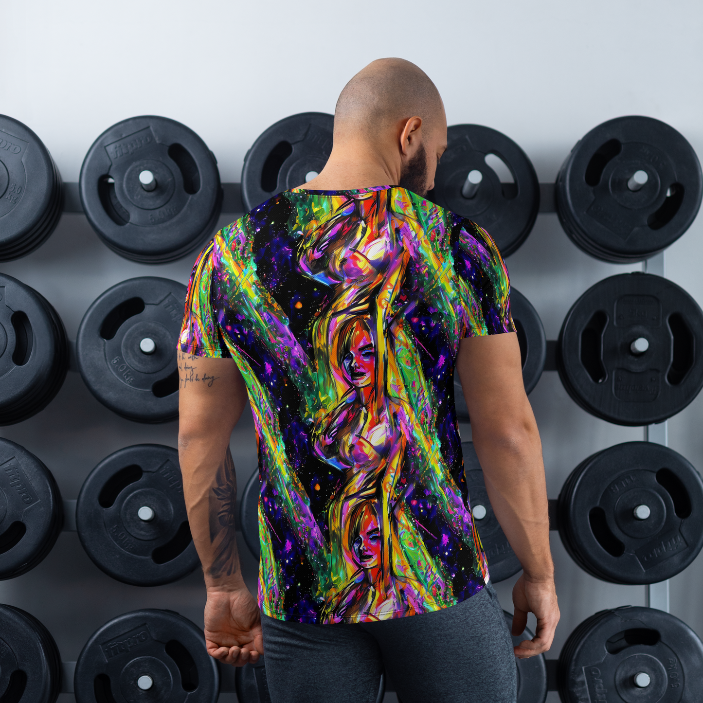 Men's Athletic T-Shirt - Galactic Flamenco