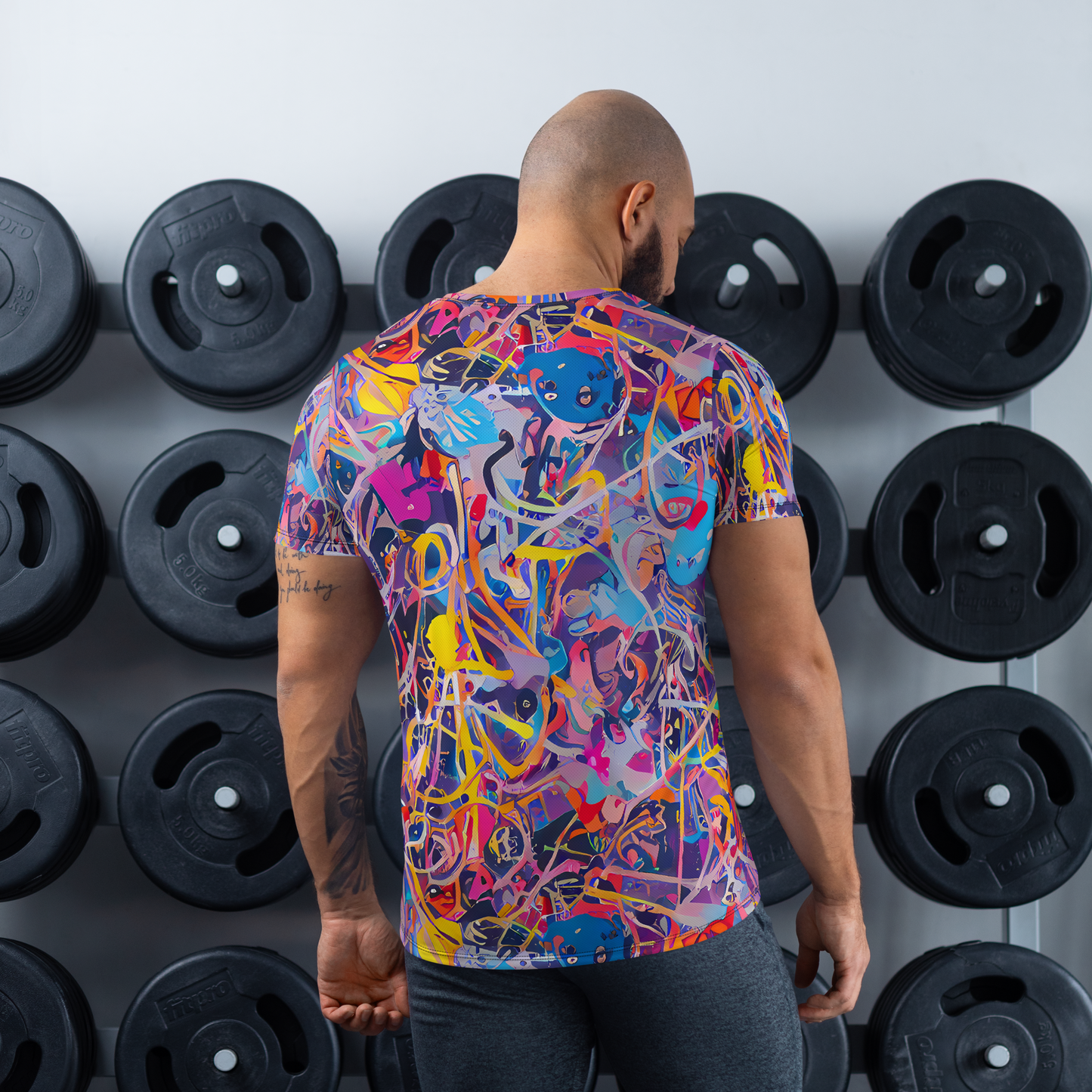 Men's Athletic T-Shirt - Vibrant Fusion