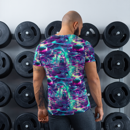 Men's Athletic T-Shirt - Synthwave Surge