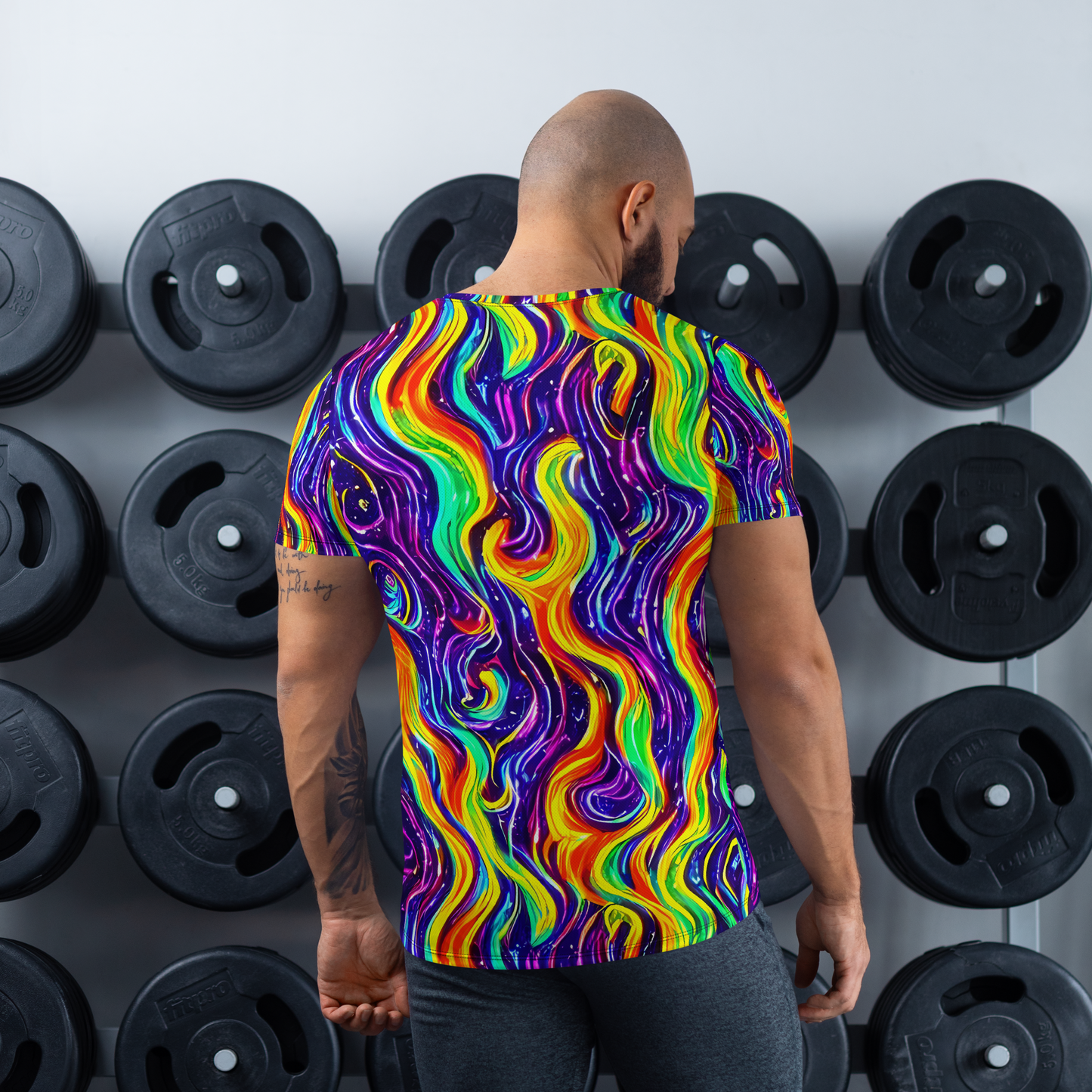 Men's Athletic T-Shirt - Galactic Flames