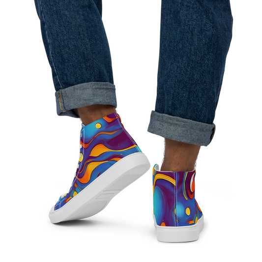 Men's High Top Canvas Shoes - Pelton Swirl