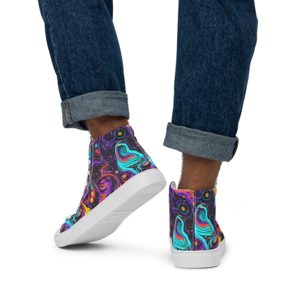 Men's High Top Canvas Shoes - Hutty Nebula