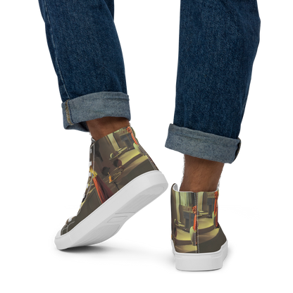 Men's High Top Canvas Shoes - Surreal Shadows