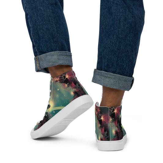 Men's High Top Canvas Shoes - Galactic Serpent