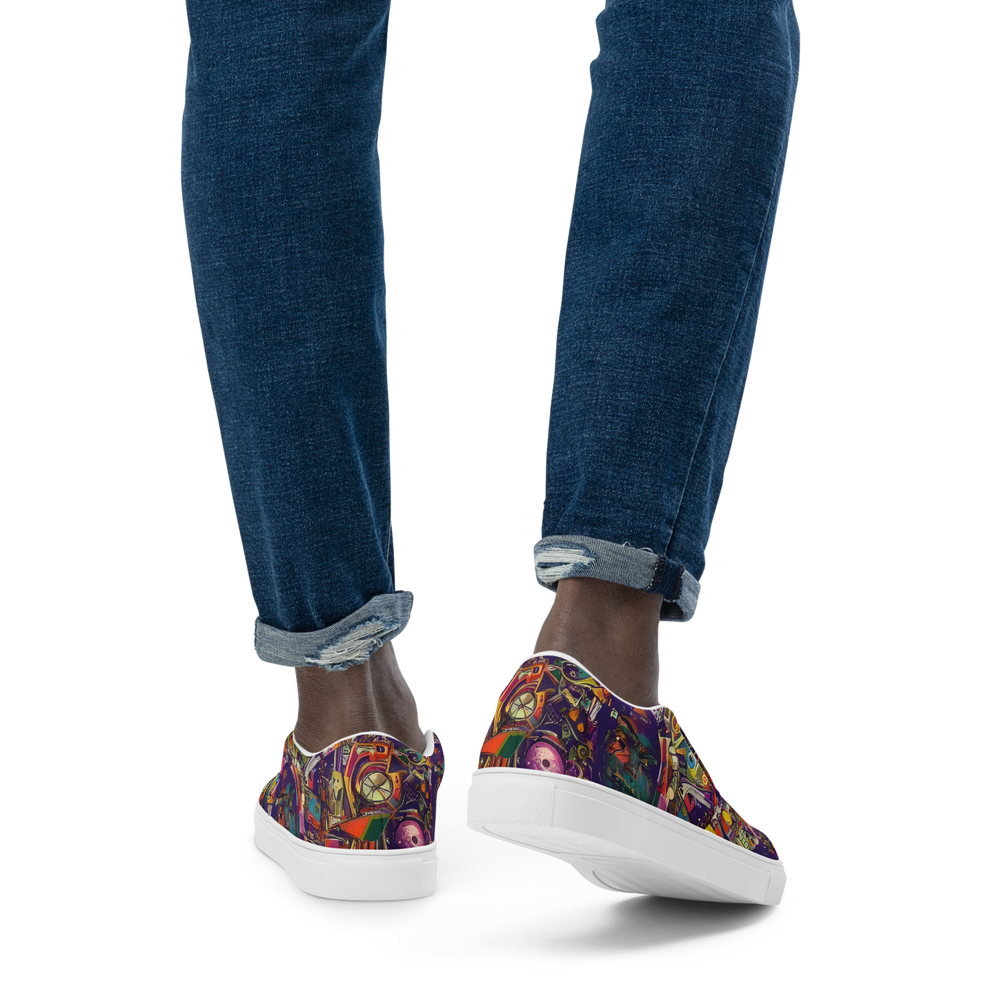 Men's Slip-On Canvas Shoes - Cosmic Collage