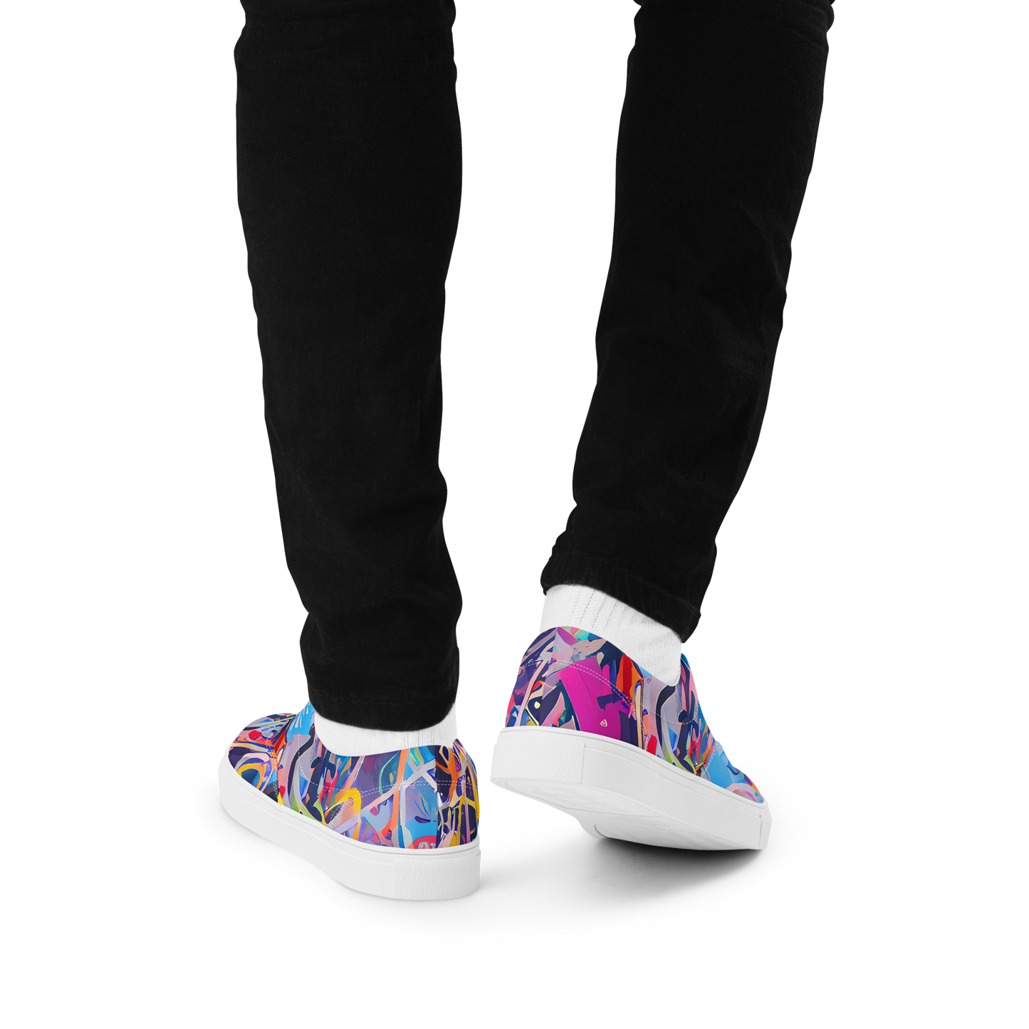 Men's Lace-Up Canvas Shoes - Vibrant Fusion