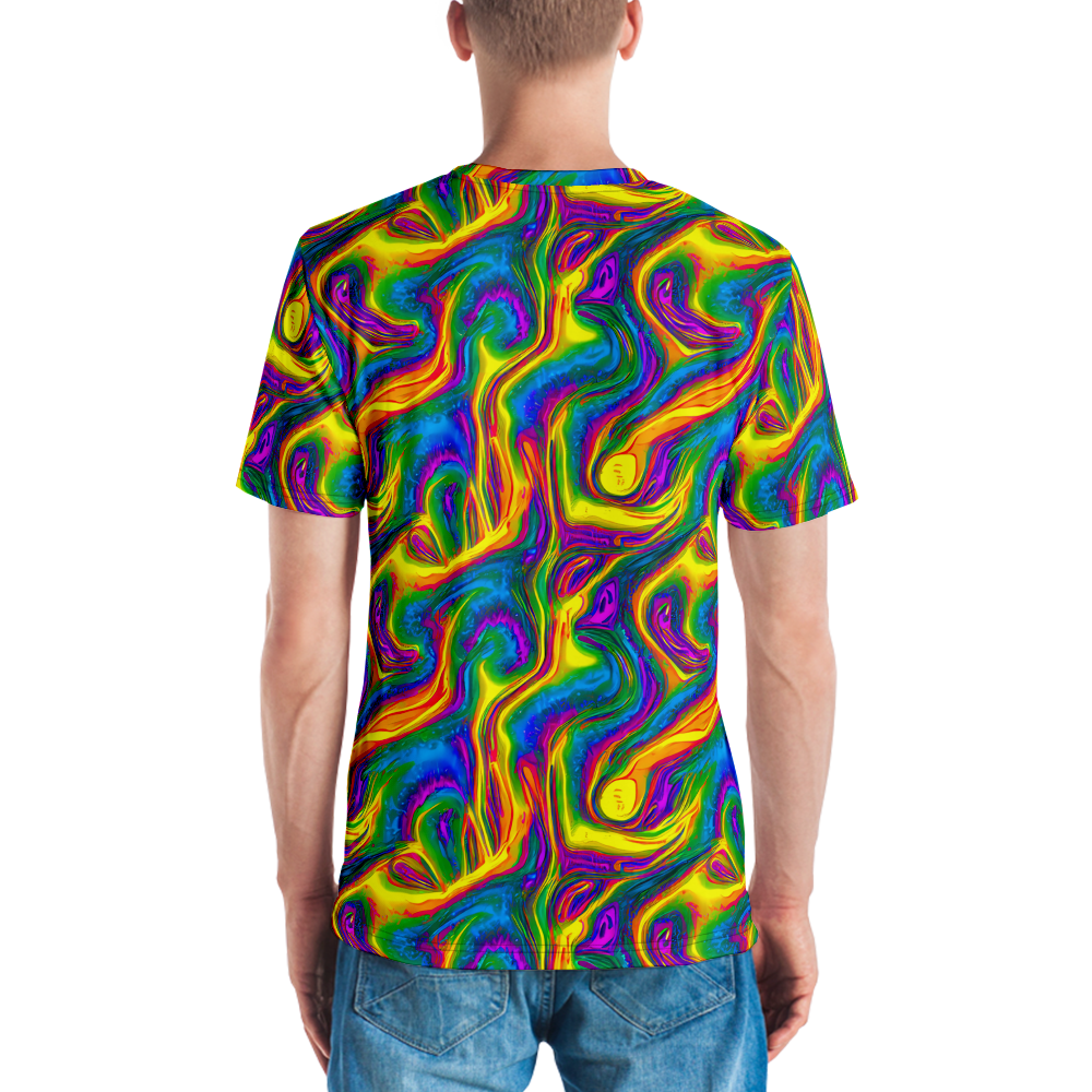 Men's Crew Neck T-Shirt - Electric Aurora