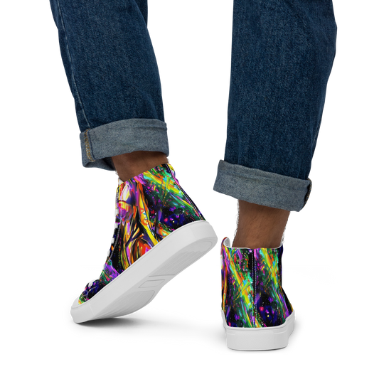 Men's High Top Canvas Shoes - Galactic Flamenco