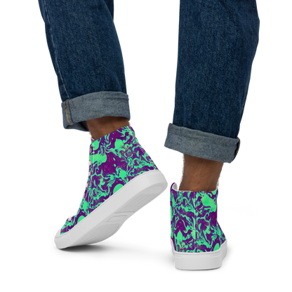 Men's High Top Canvas Shoes - Alien Ripples