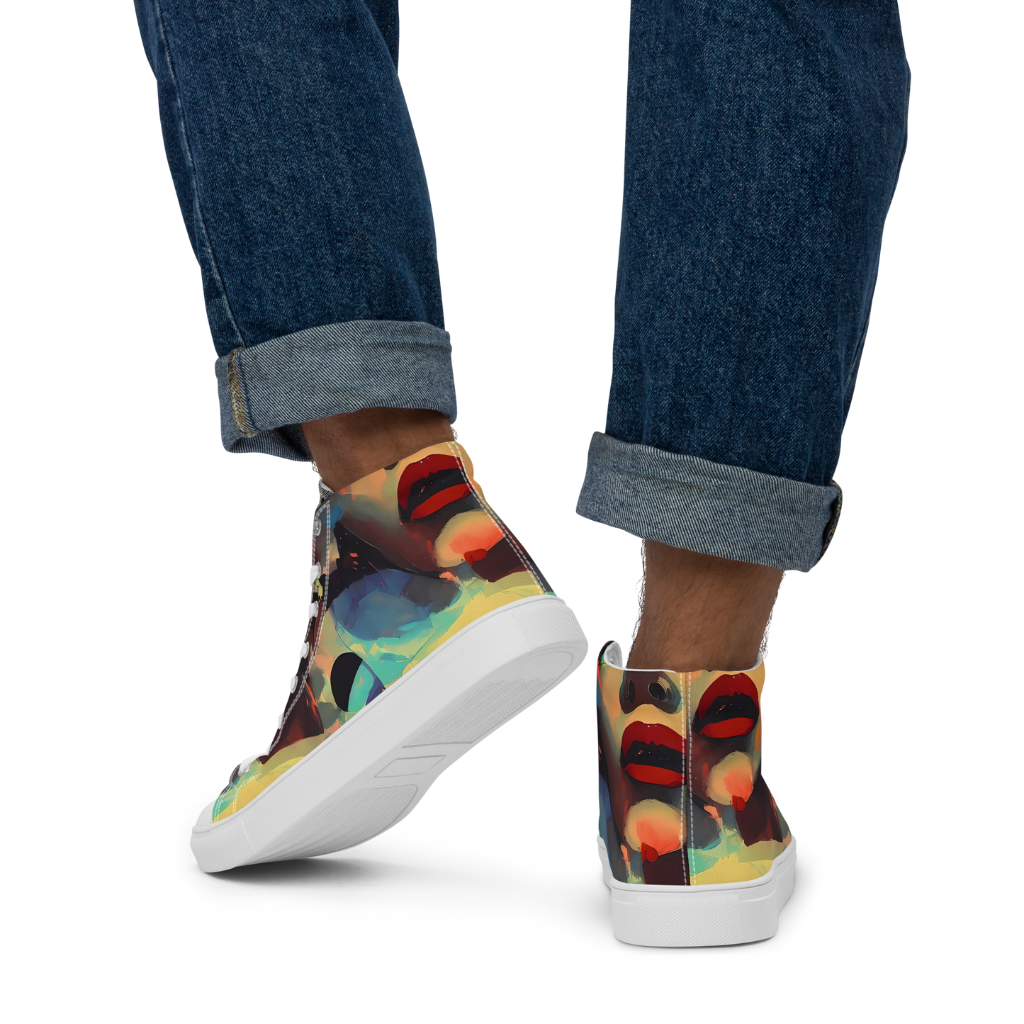 Men's High Top Canvas Shoes - Astral Reflections